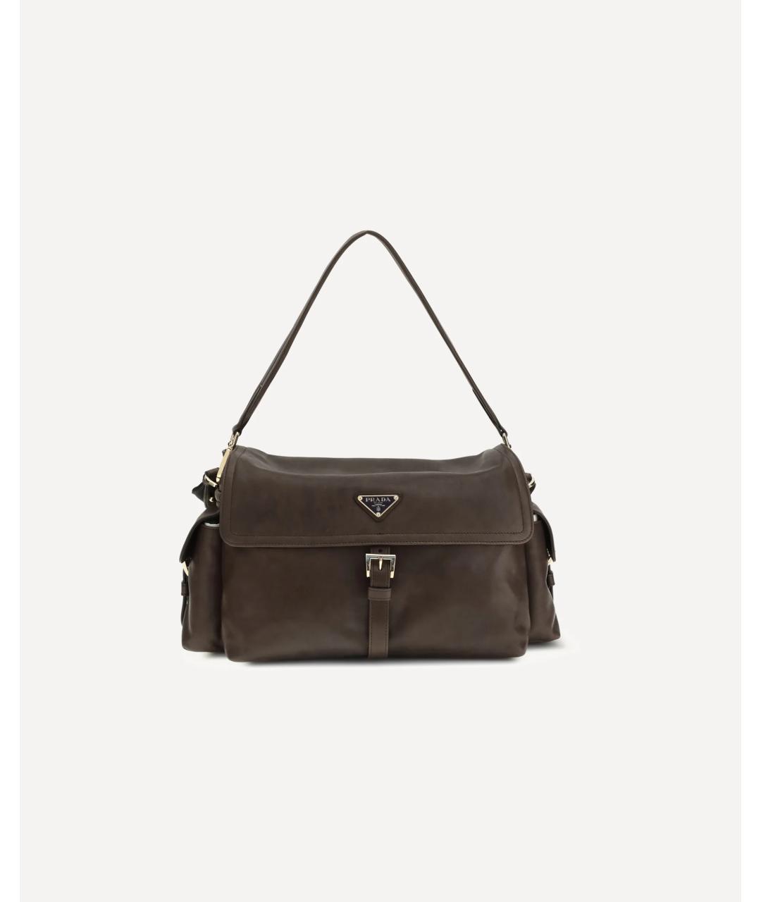 PRADA Коричневая кожаная сумка через плечо, фото 5