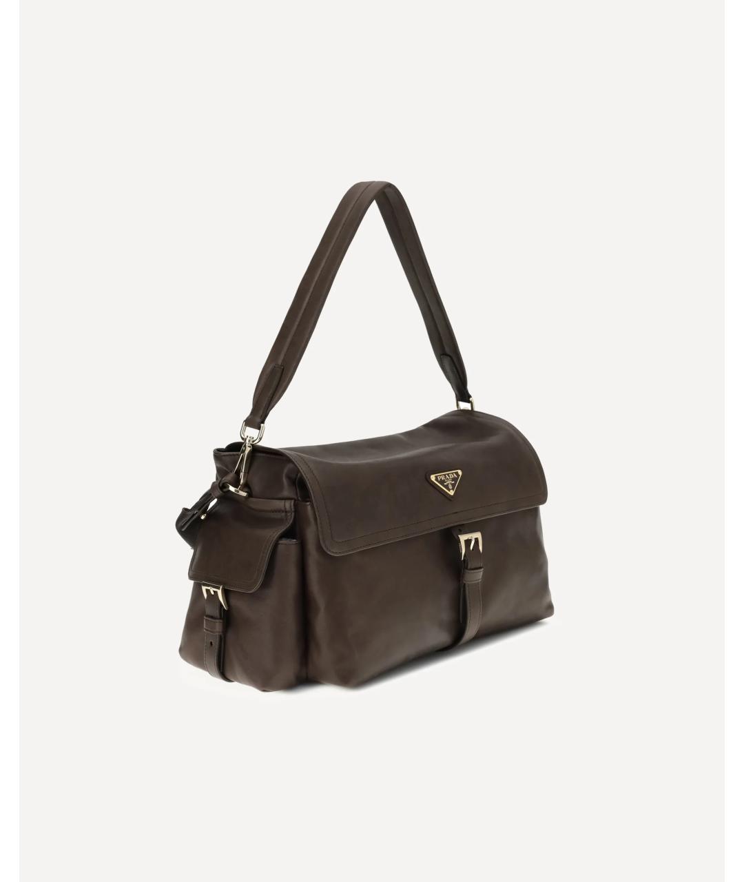 PRADA Коричневая кожаная сумка через плечо, фото 2