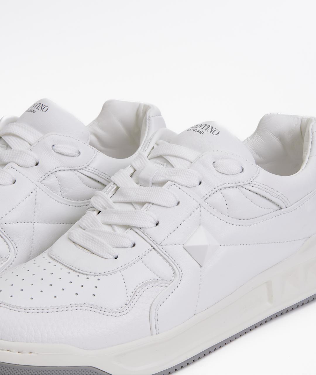 VALENTINO Белые кожаные низкие кроссовки / кеды, фото 4