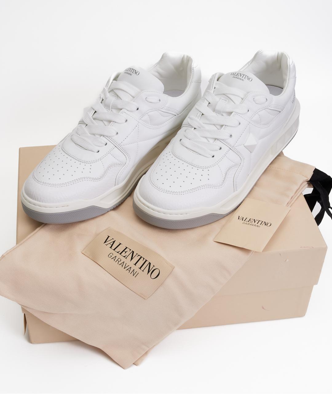 VALENTINO Белые кожаные низкие кроссовки / кеды, фото 6