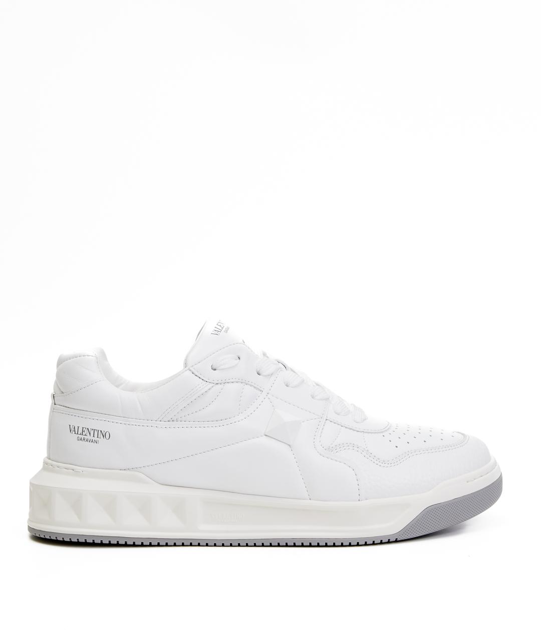 VALENTINO Белые кожаные низкие кроссовки / кеды, фото 1