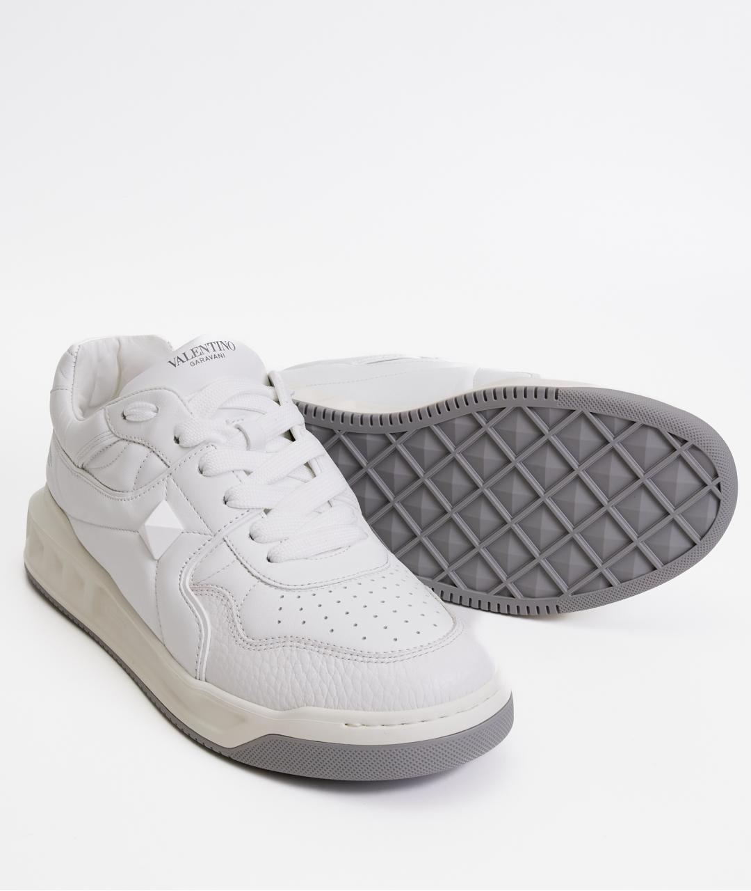 VALENTINO Белые кожаные низкие кроссовки / кеды, фото 5