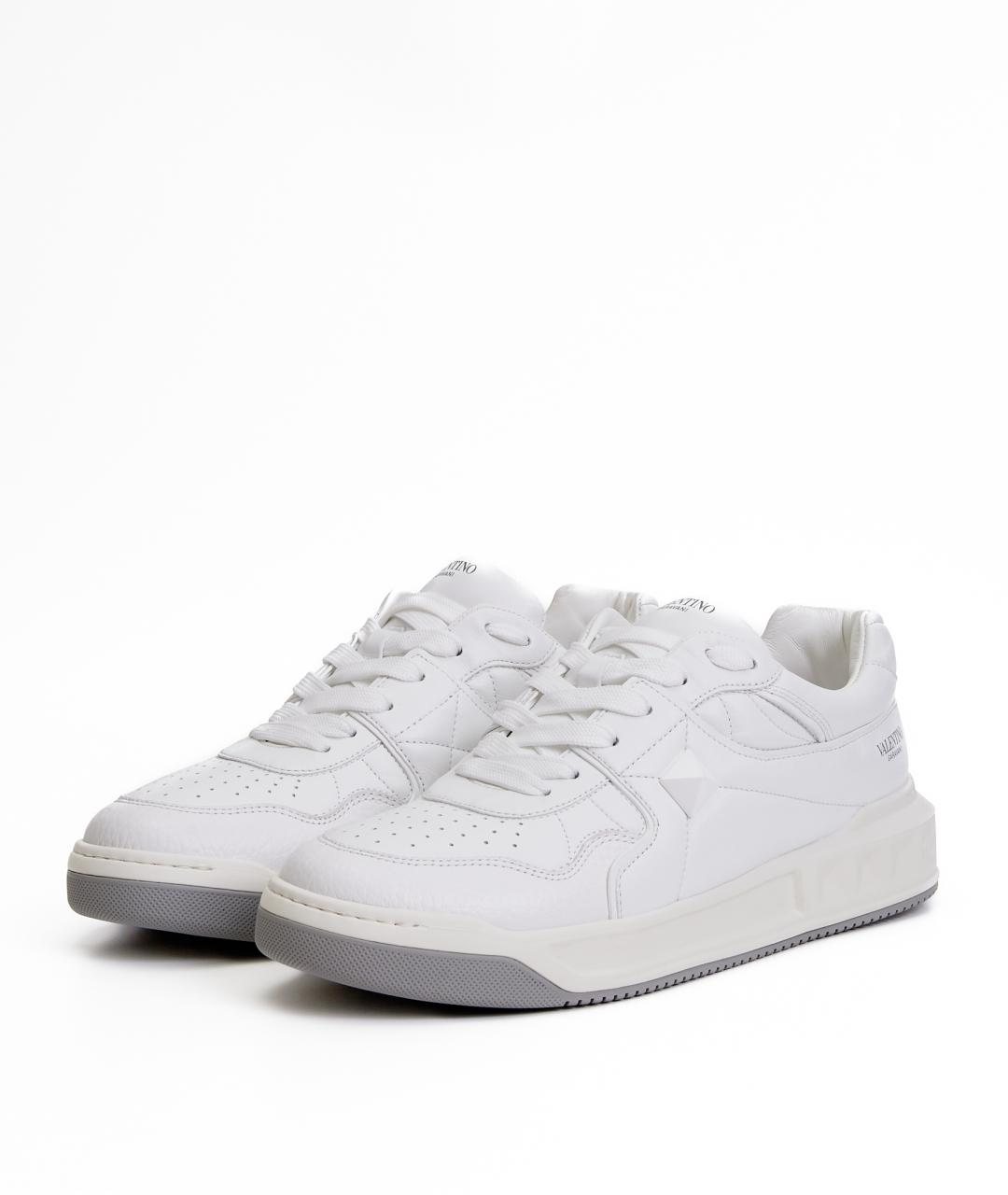 VALENTINO Белые кожаные низкие кроссовки / кеды, фото 2