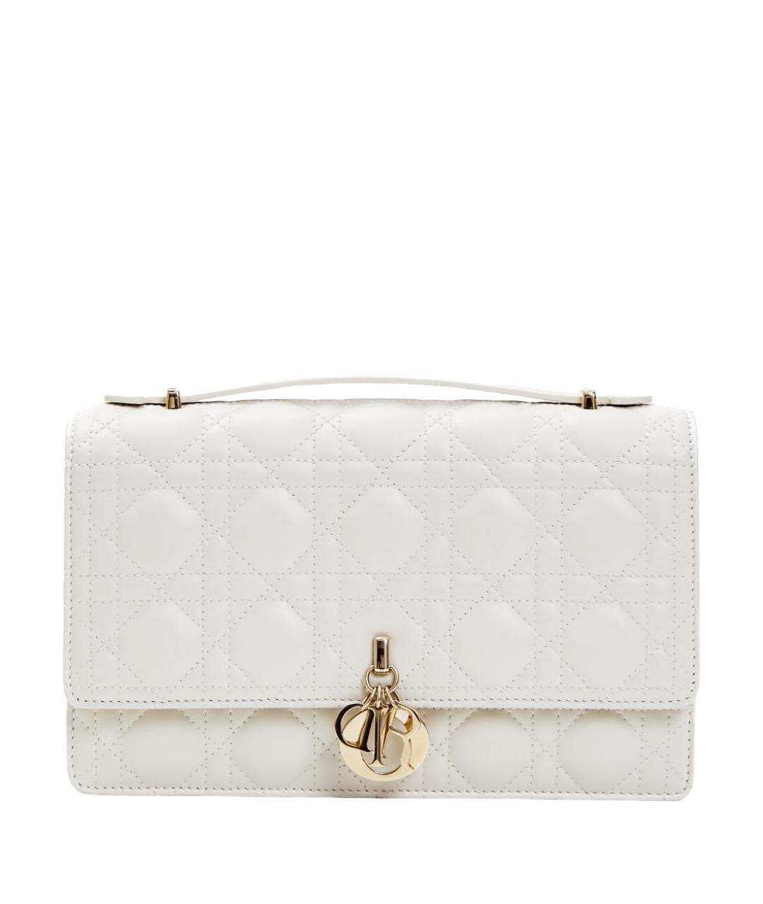 CHRISTIAN DIOR Белая кожаная сумка через плечо, фото 1