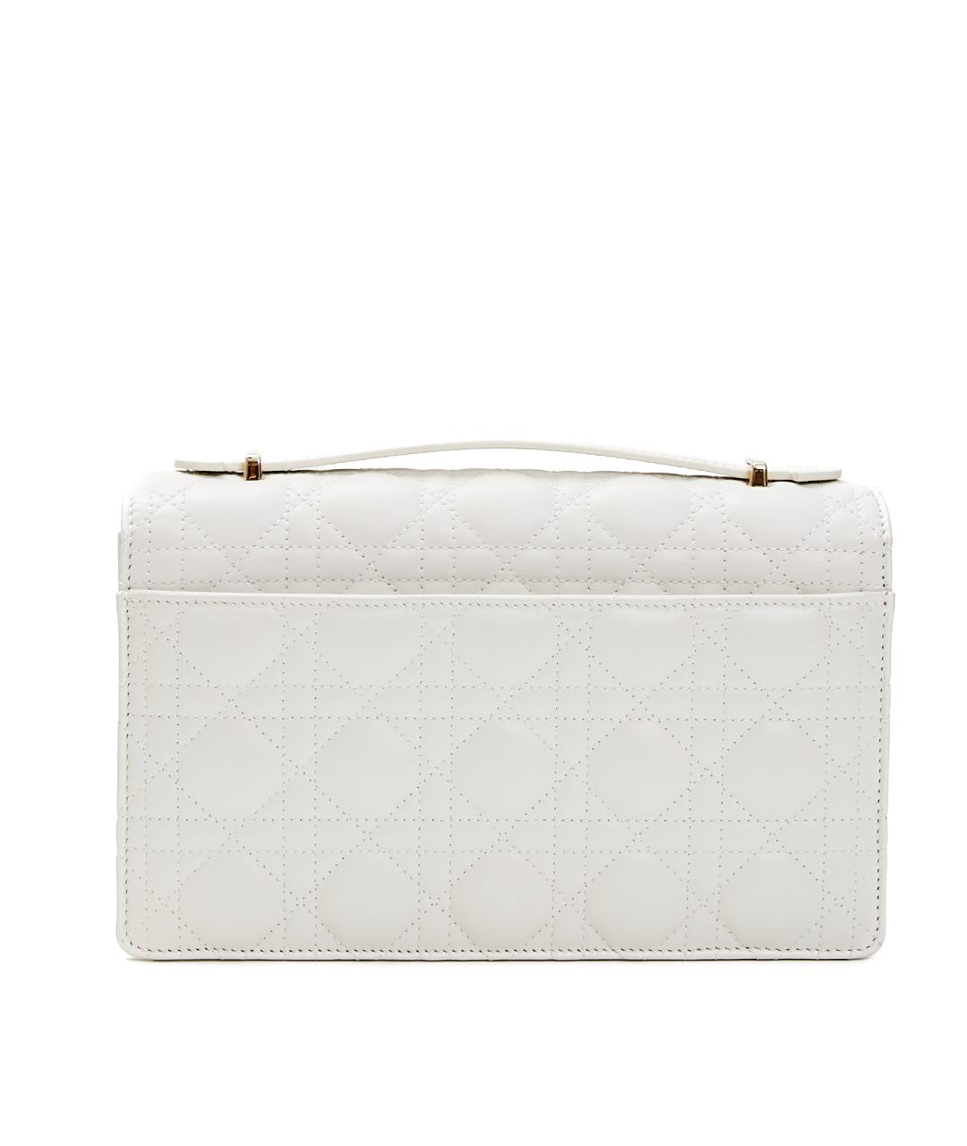 CHRISTIAN DIOR Белая кожаная сумка через плечо, фото 3
