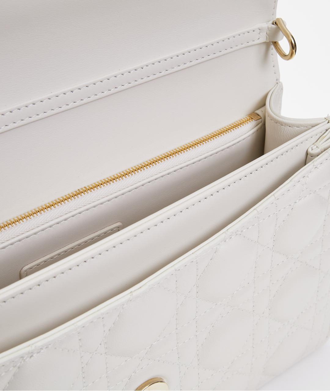 CHRISTIAN DIOR Белая кожаная сумка через плечо, фото 6