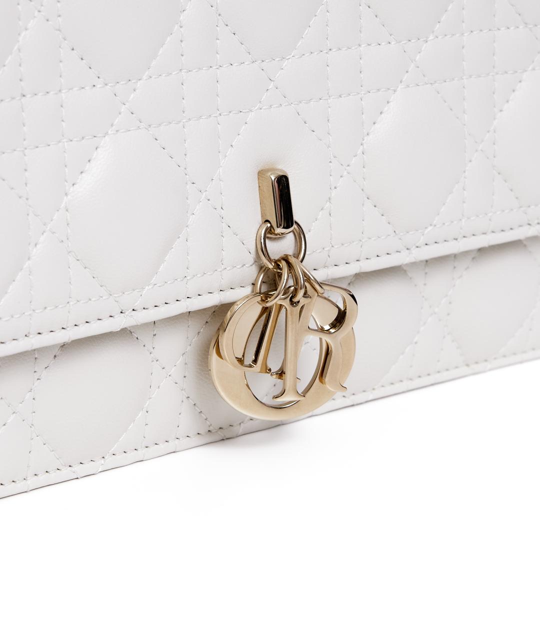 CHRISTIAN DIOR Белая кожаная сумка через плечо, фото 8