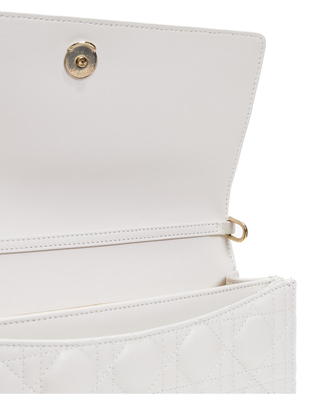 CHRISTIAN DIOR Белая кожаная сумка через плечо, фото 9