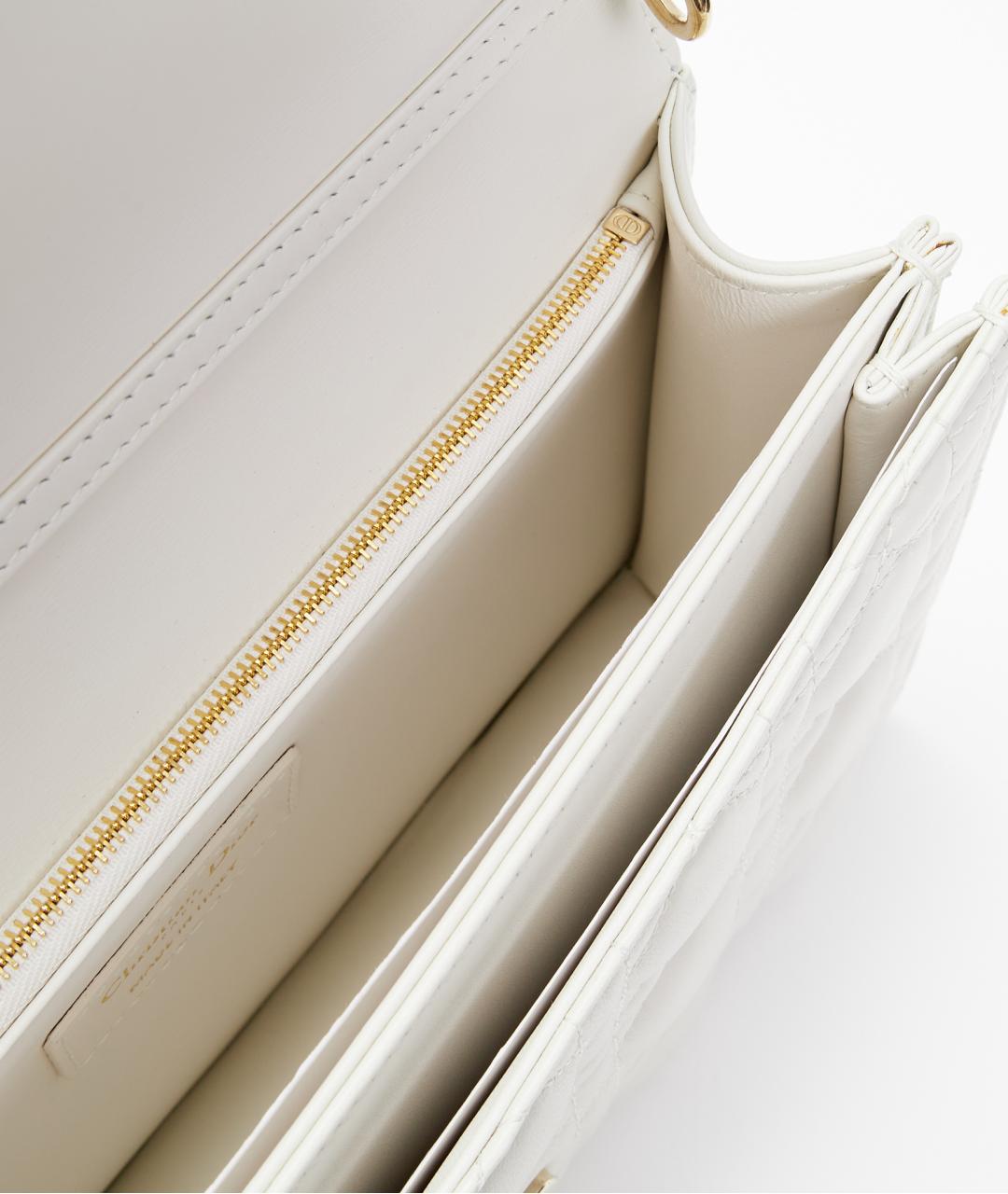CHRISTIAN DIOR Белая кожаная сумка через плечо, фото 4