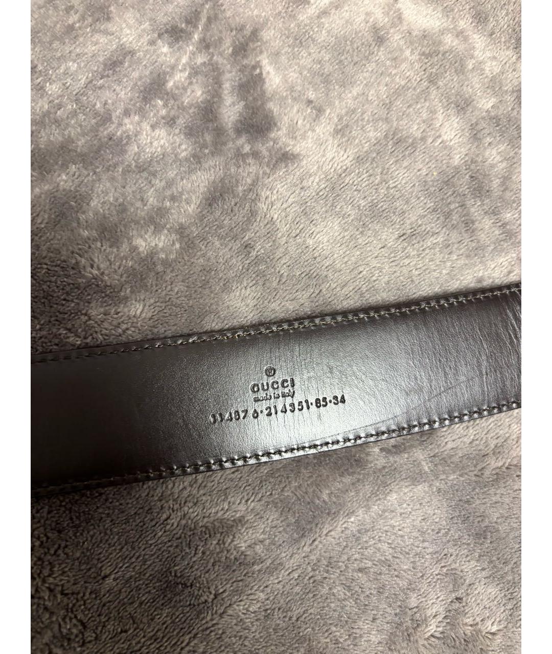 GUCCI Бордовый кожаный ремень, фото 3