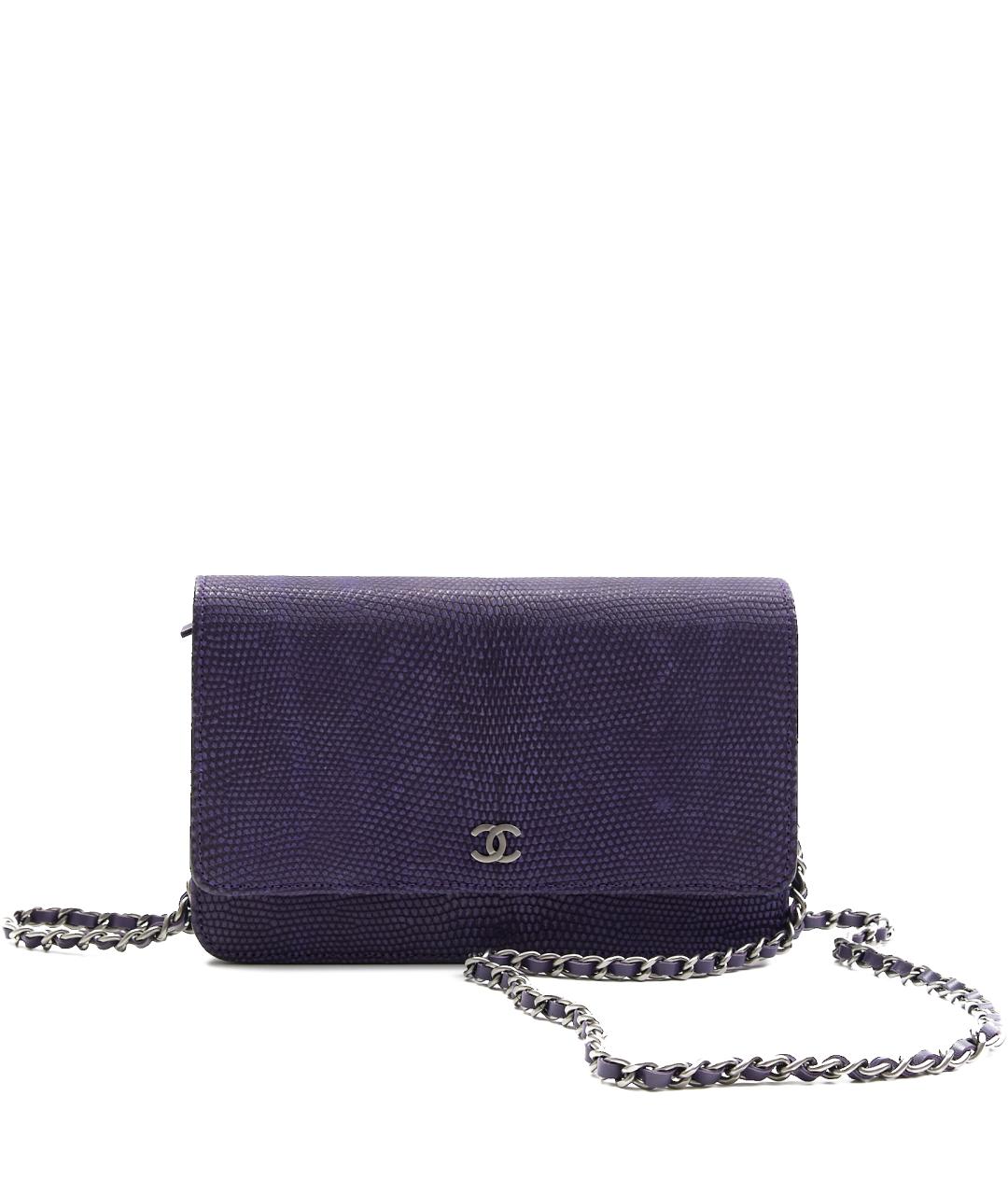 CHANEL Фиолетовая кожаная сумка через плечо, фото 5