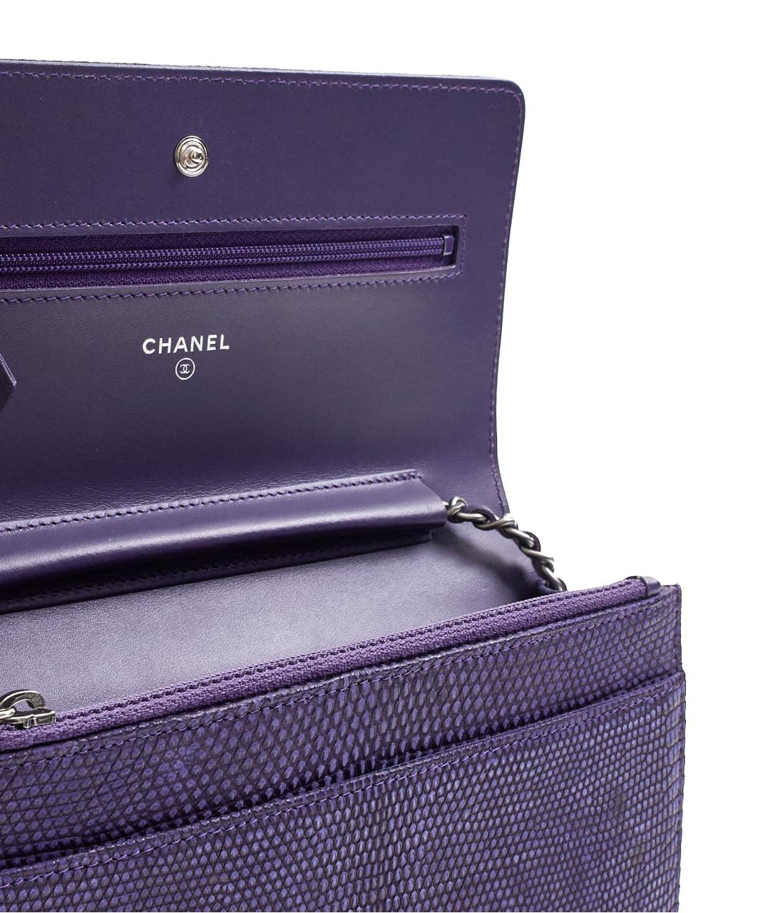 CHANEL Фиолетовая кожаная сумка через плечо, фото 2