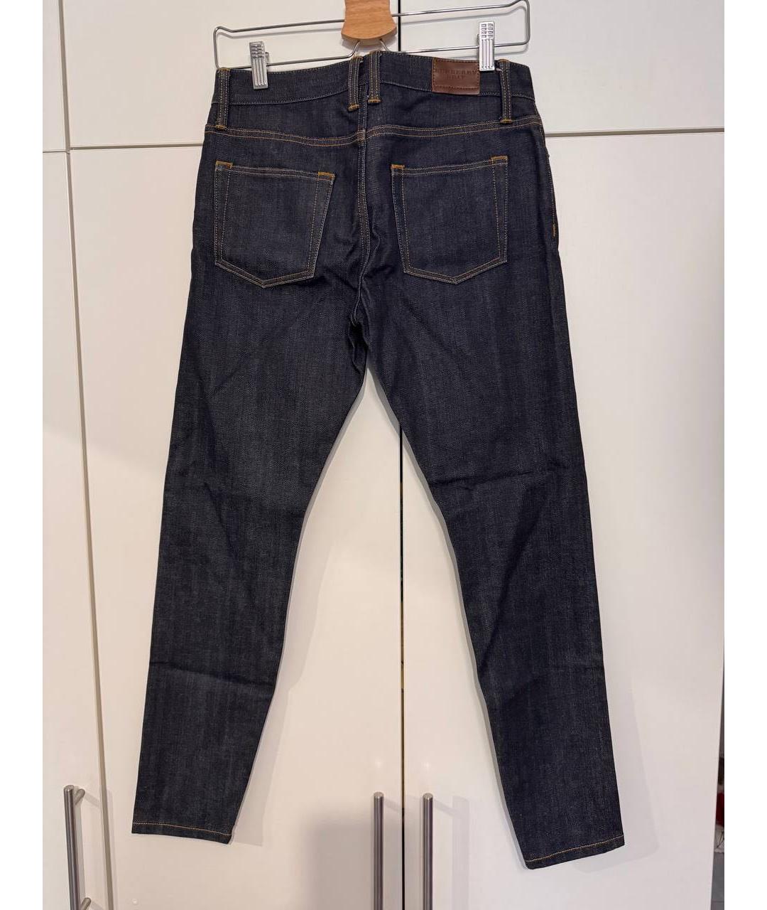 BURBERRY Темно-синие хлопковые джинсы слим, фото 2