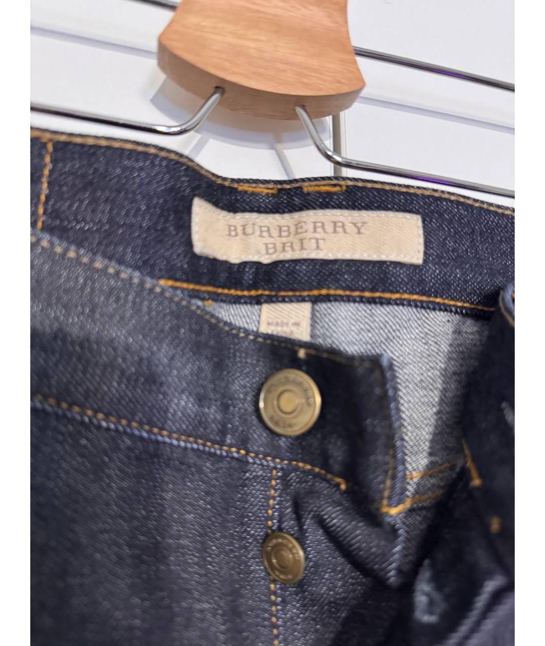 BURBERRY Темно-синие хлопковые джинсы слим, фото 3