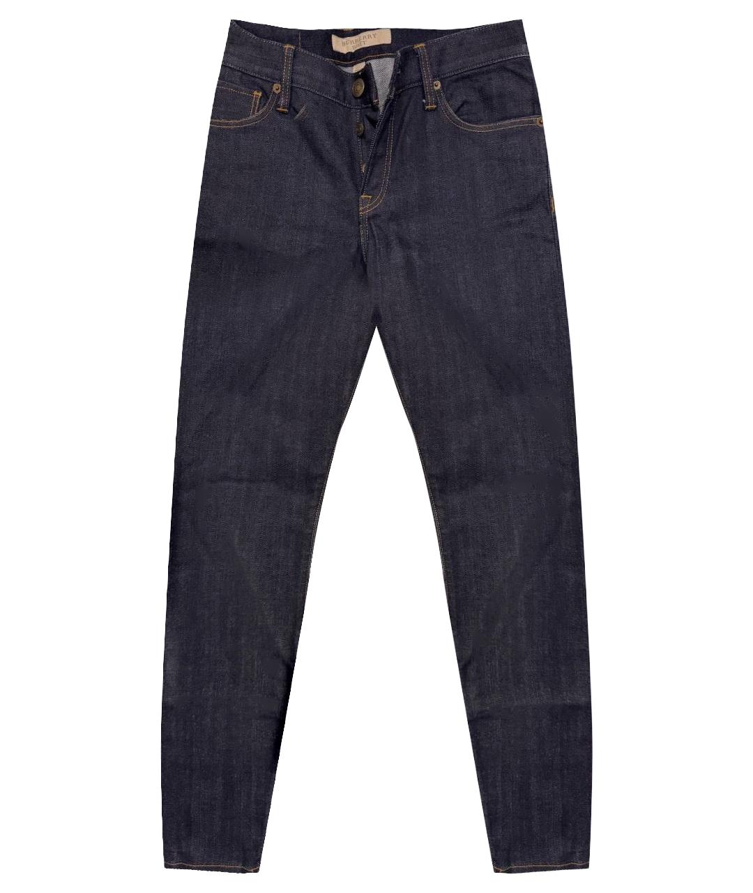 BURBERRY Темно-синие хлопковые джинсы слим, фото 1