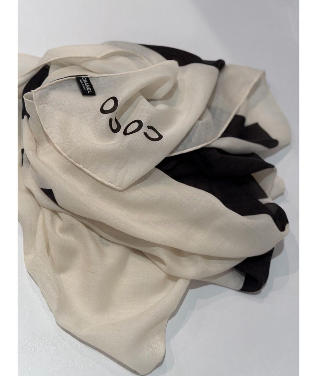 CHANEL Белый кашемировый платок, фото 2