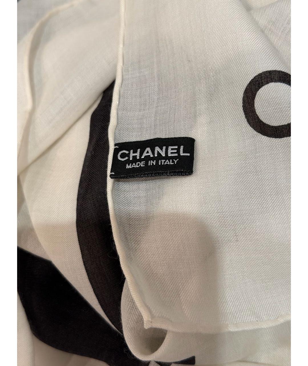 CHANEL Белый кашемировый платок, фото 5