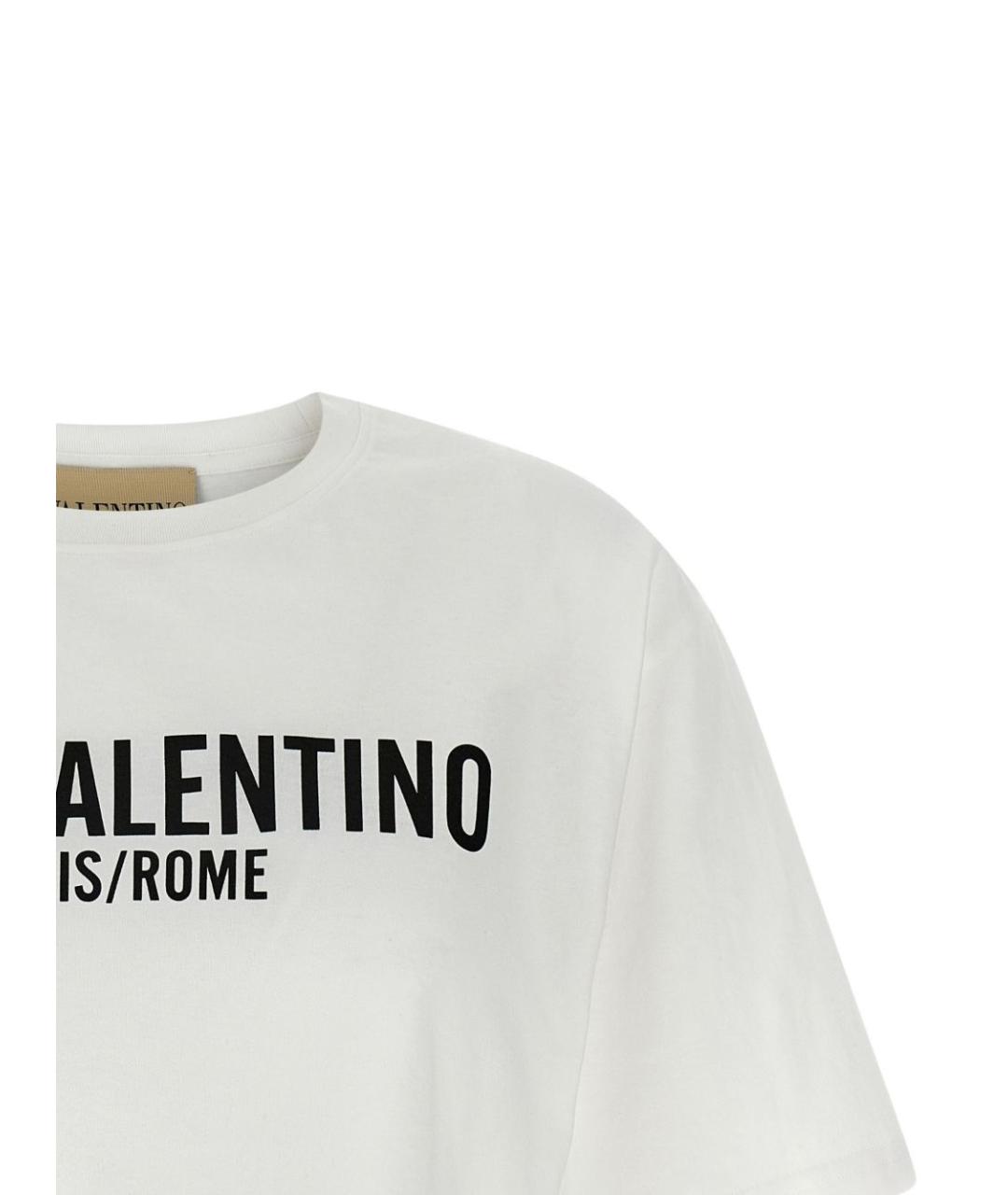VALENTINO Белая хлопковая футболка, фото 3