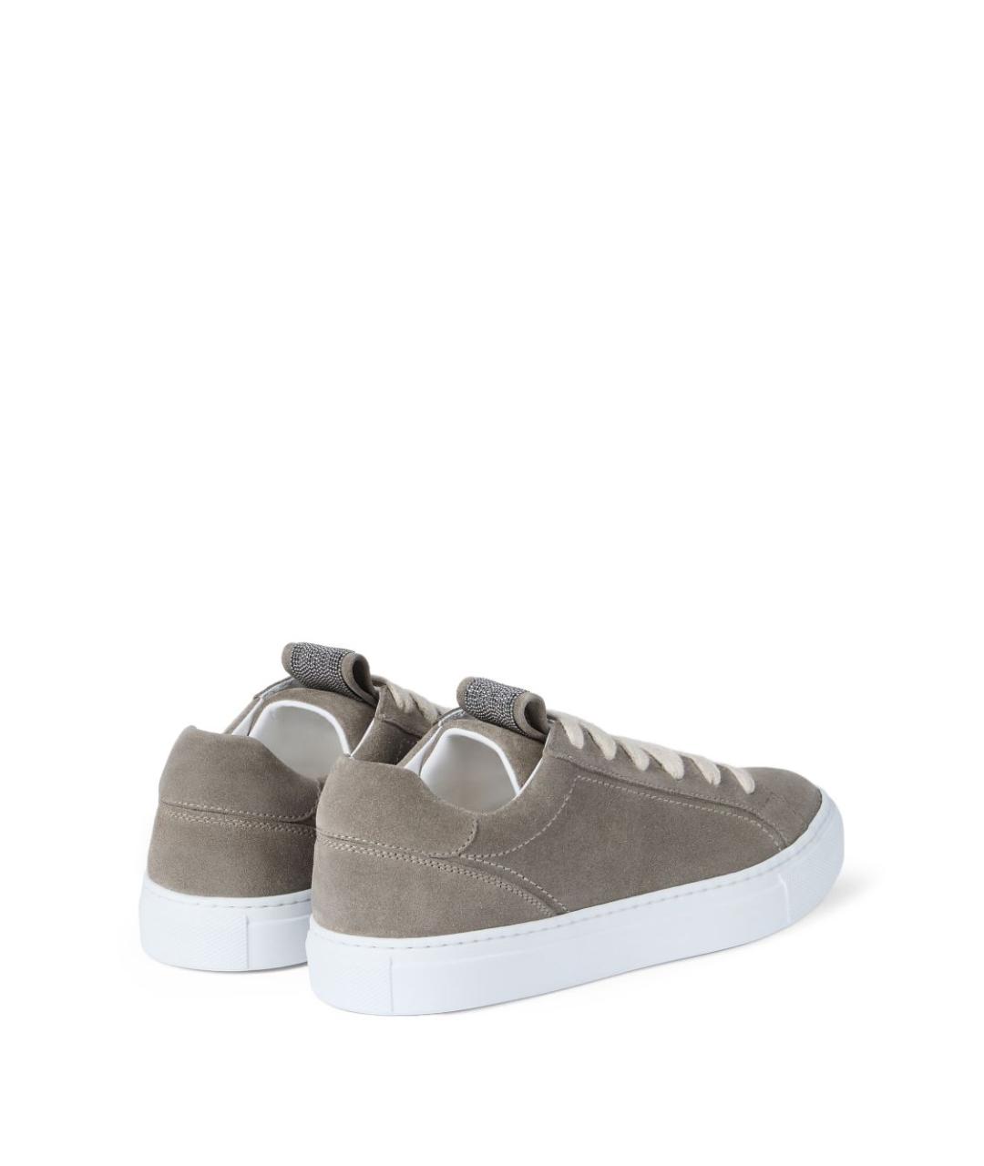 BRUNELLO CUCINELLI Серые замшевые кеды, фото 3
