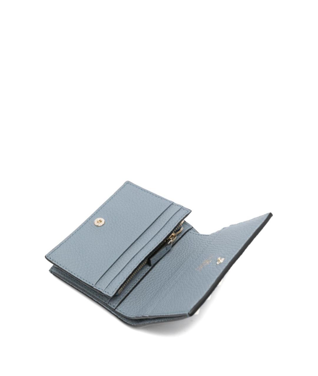 VALENTINO Голубой кожаный кошелек, фото 3