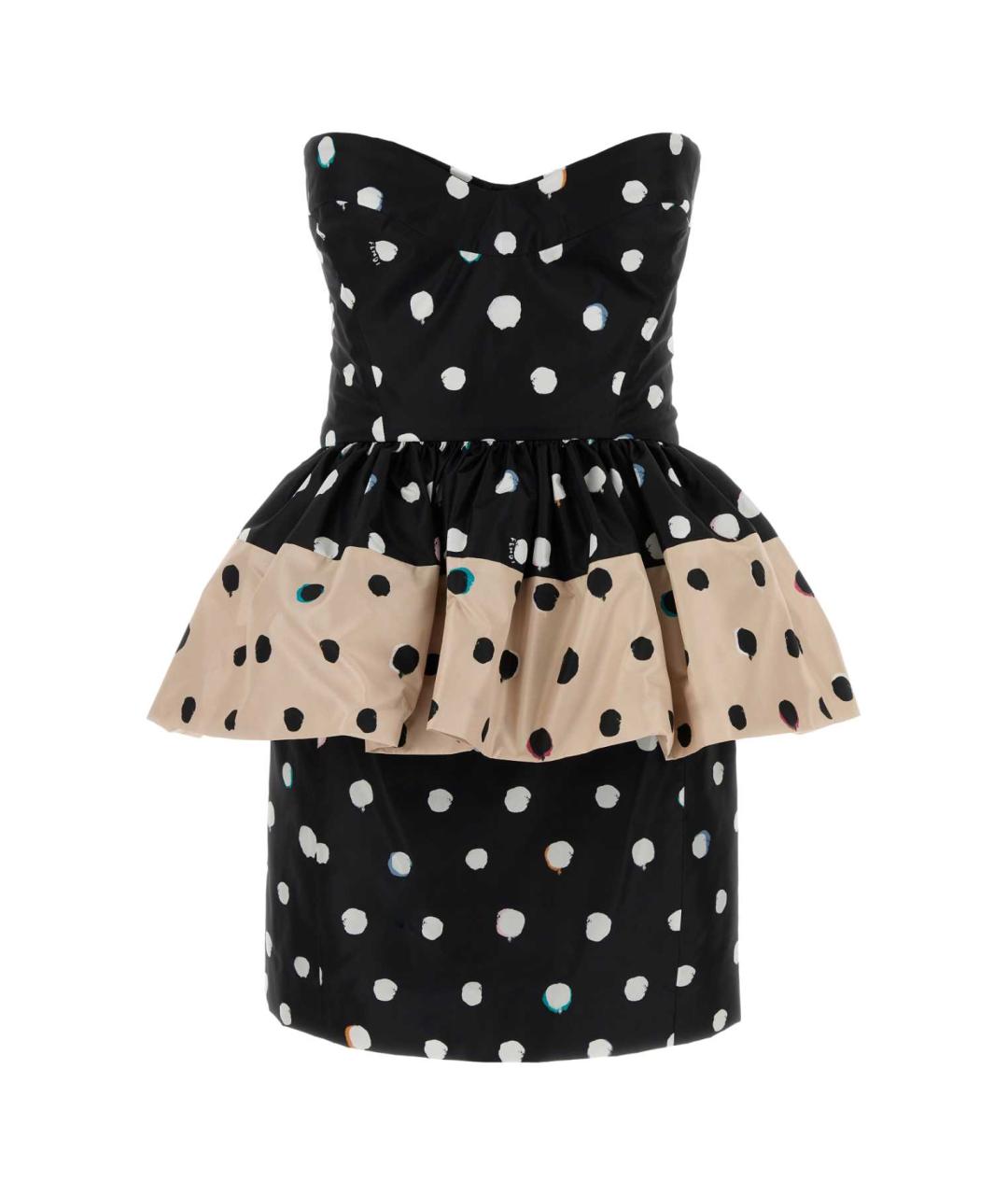 FENDI Мульти шелковое коктейльное платье, фото 1