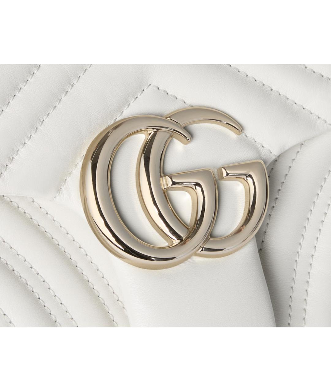 GUCCI Белая кожаная сумка через плечо, фото 4