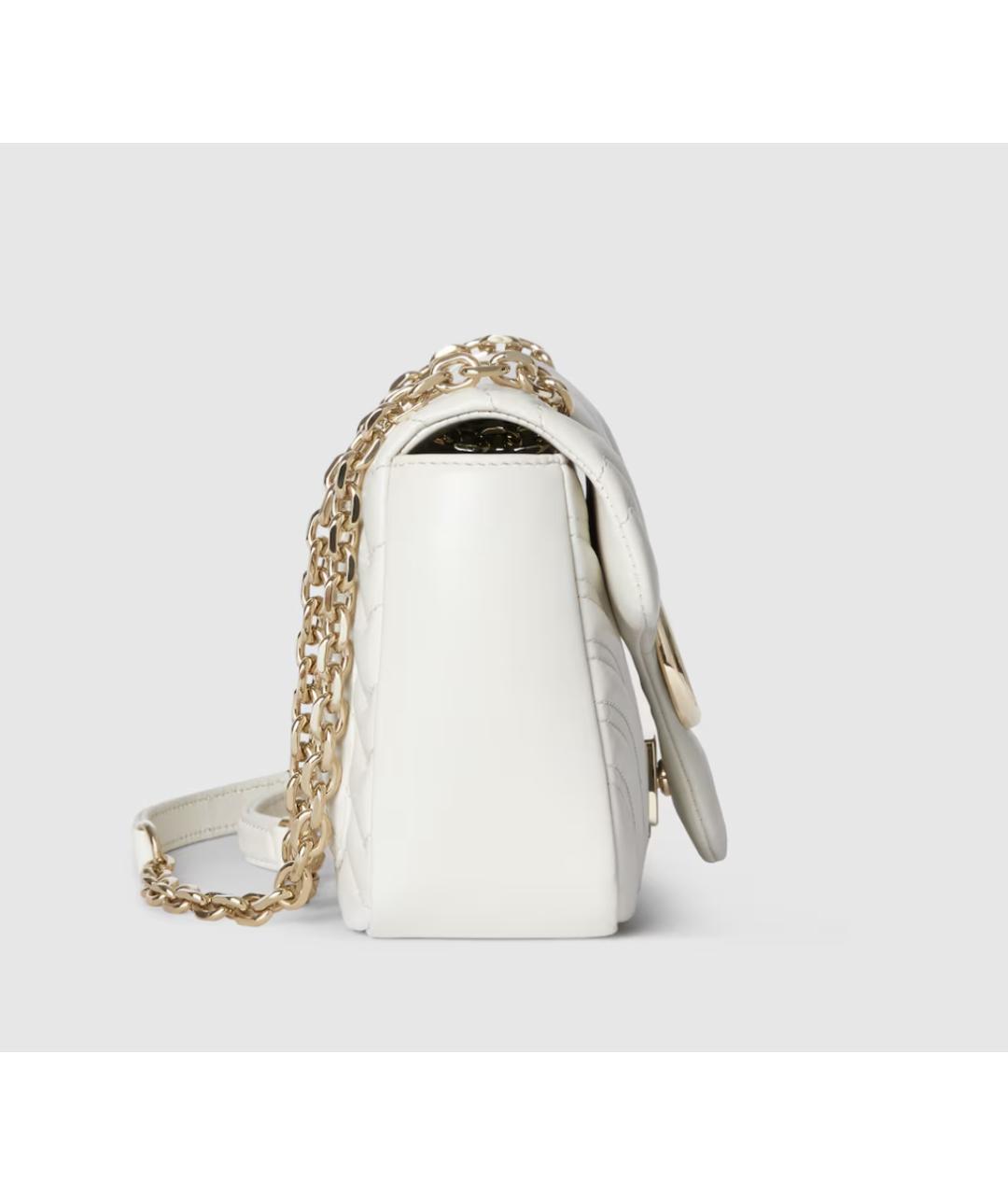 GUCCI Белая кожаная сумка через плечо, фото 6