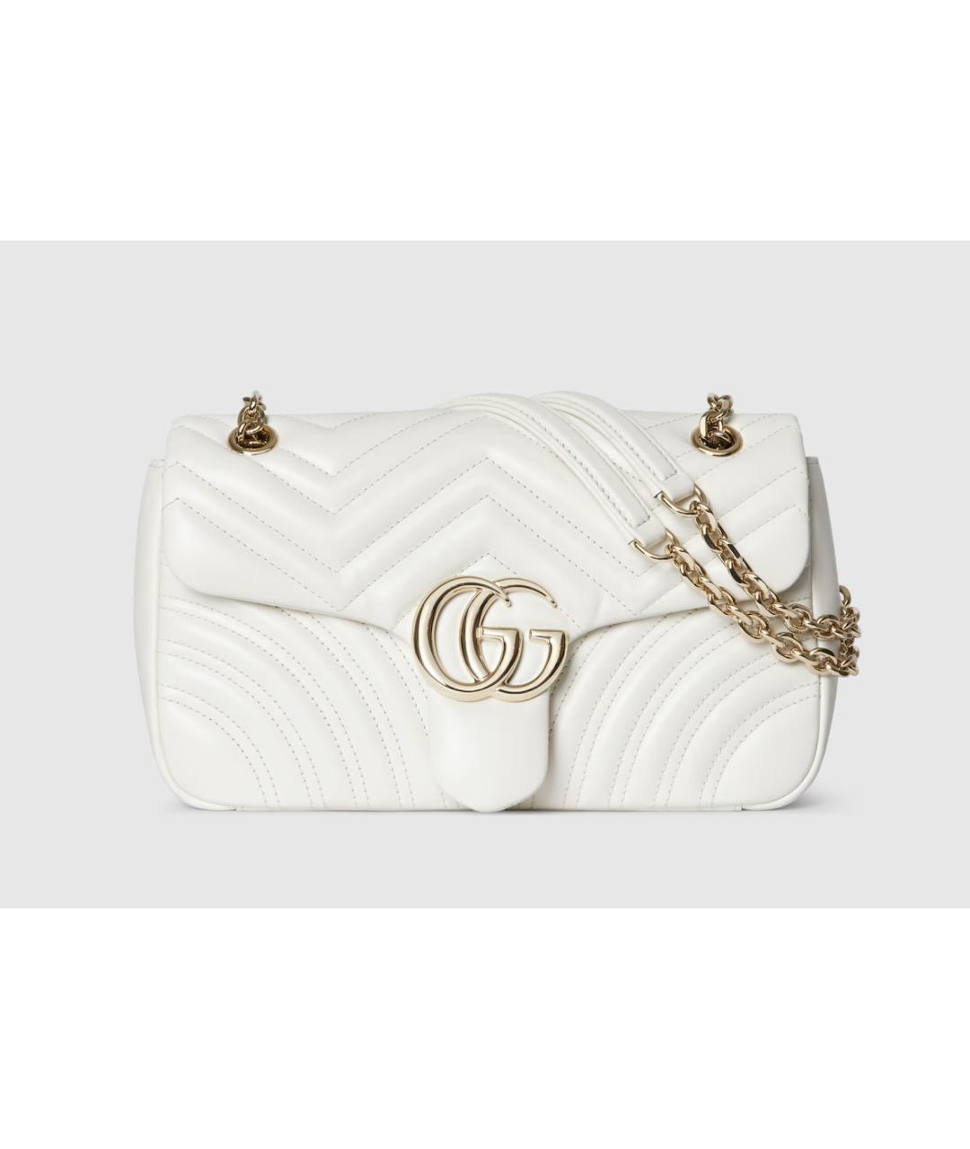 GUCCI Белая кожаная сумка через плечо, фото 7