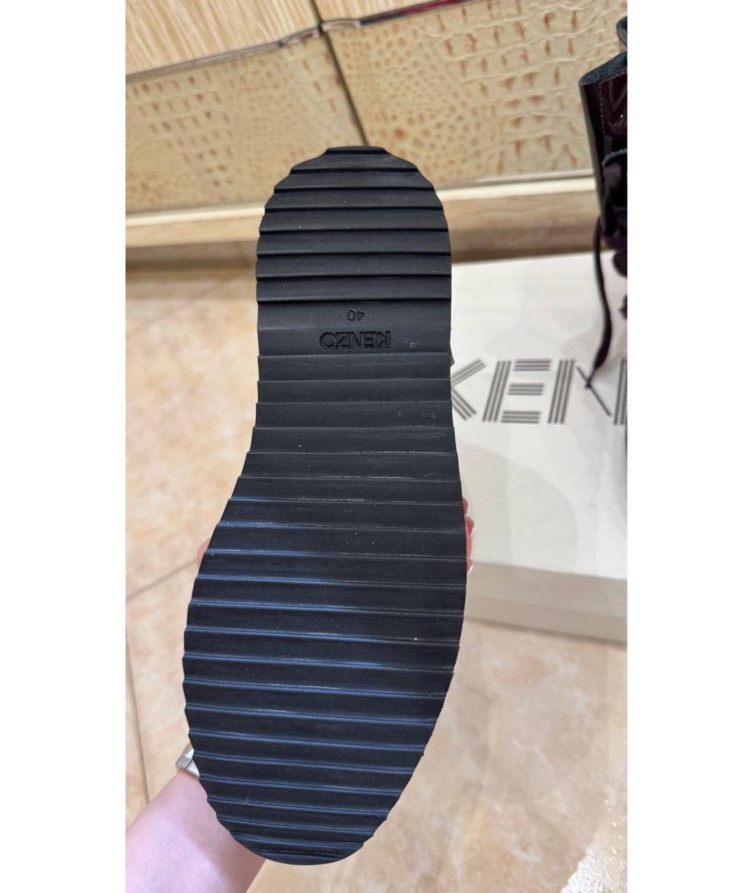 KENZO Бордовые ботинки из лакированной кожи, фото 4