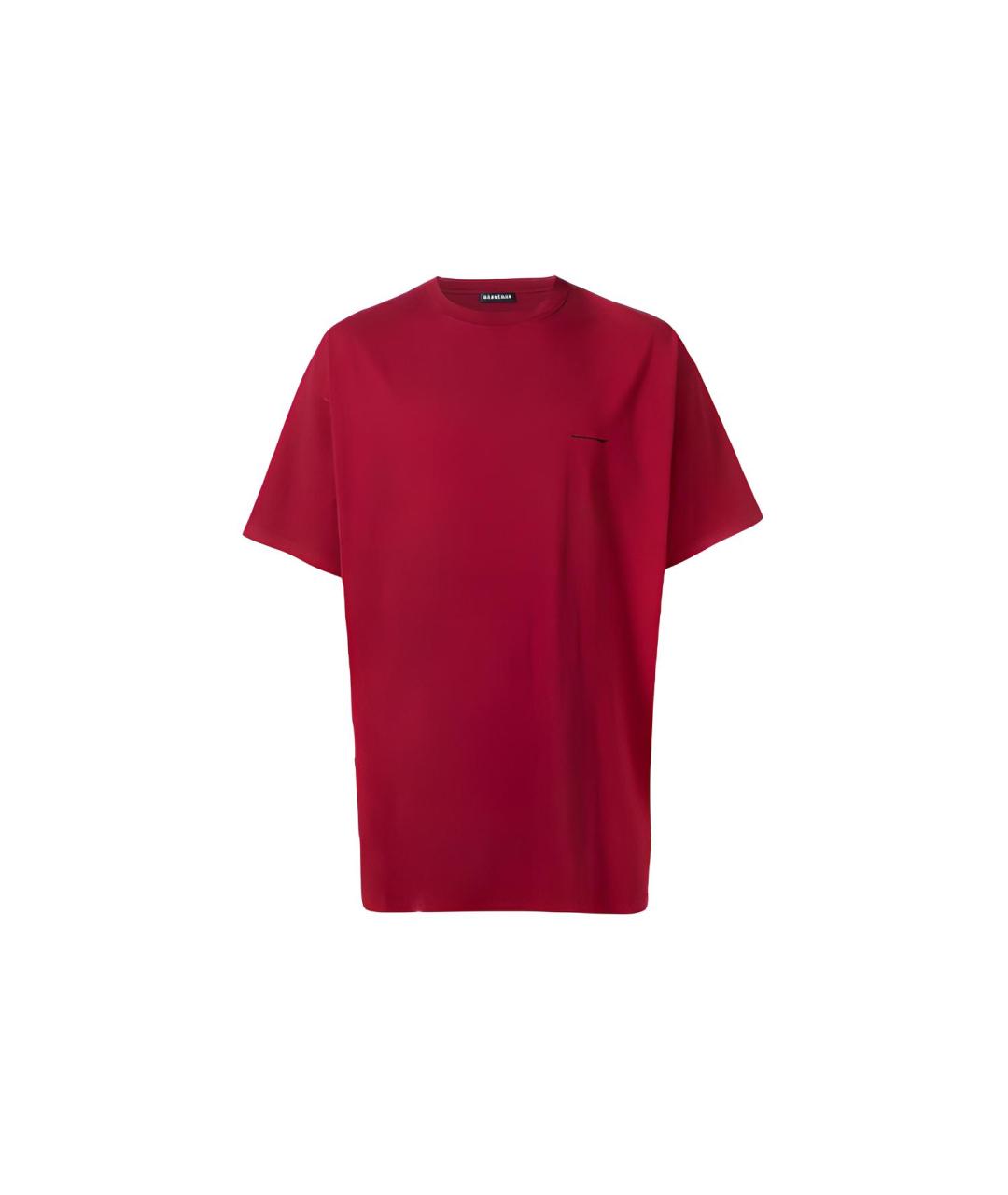 BALENCIAGA Бордовая хлопковая футболка, фото 1