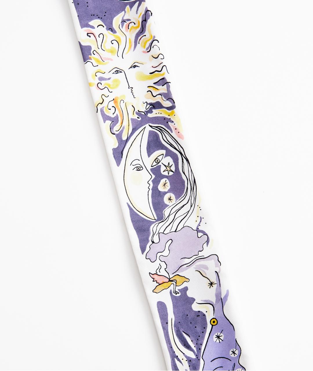 CHRISTIAN DIOR Синий шелковый шарф, фото 6