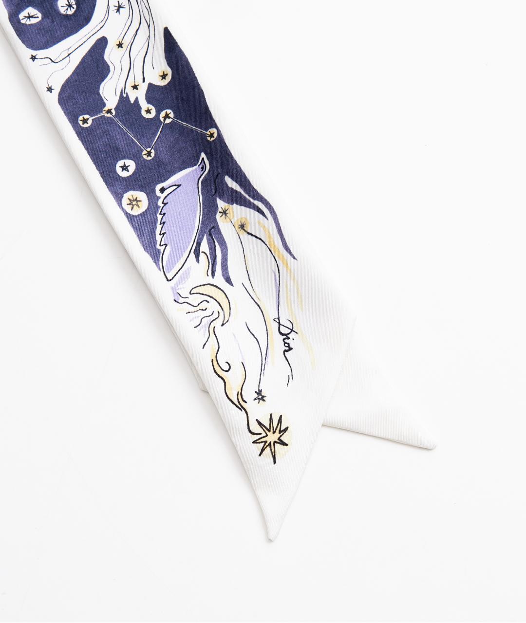 CHRISTIAN DIOR Синий шелковый шарф, фото 2