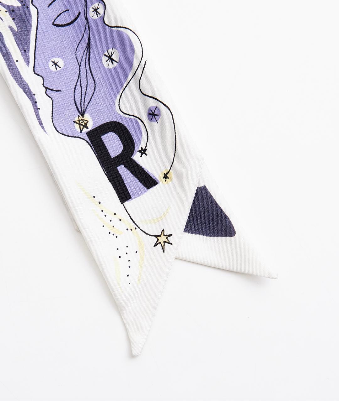 CHRISTIAN DIOR Синий шелковый шарф, фото 5