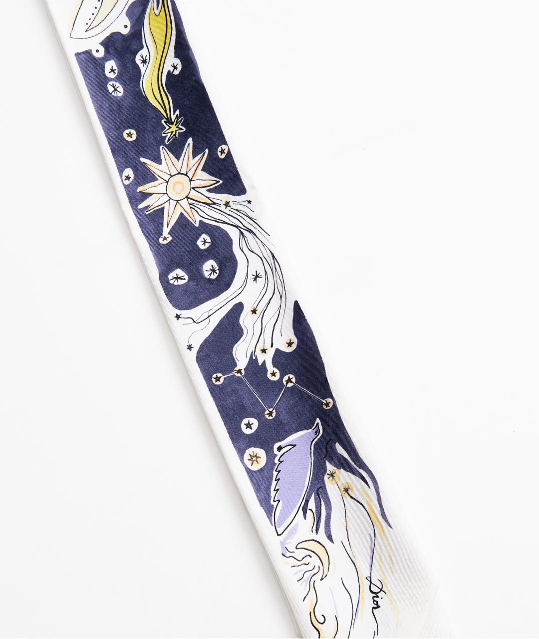 CHRISTIAN DIOR Синий шелковый шарф, фото 3