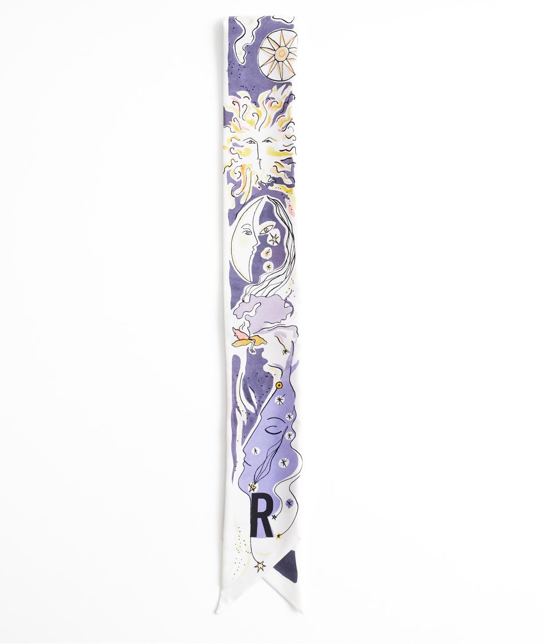 CHRISTIAN DIOR Синий шелковый шарф, фото 1