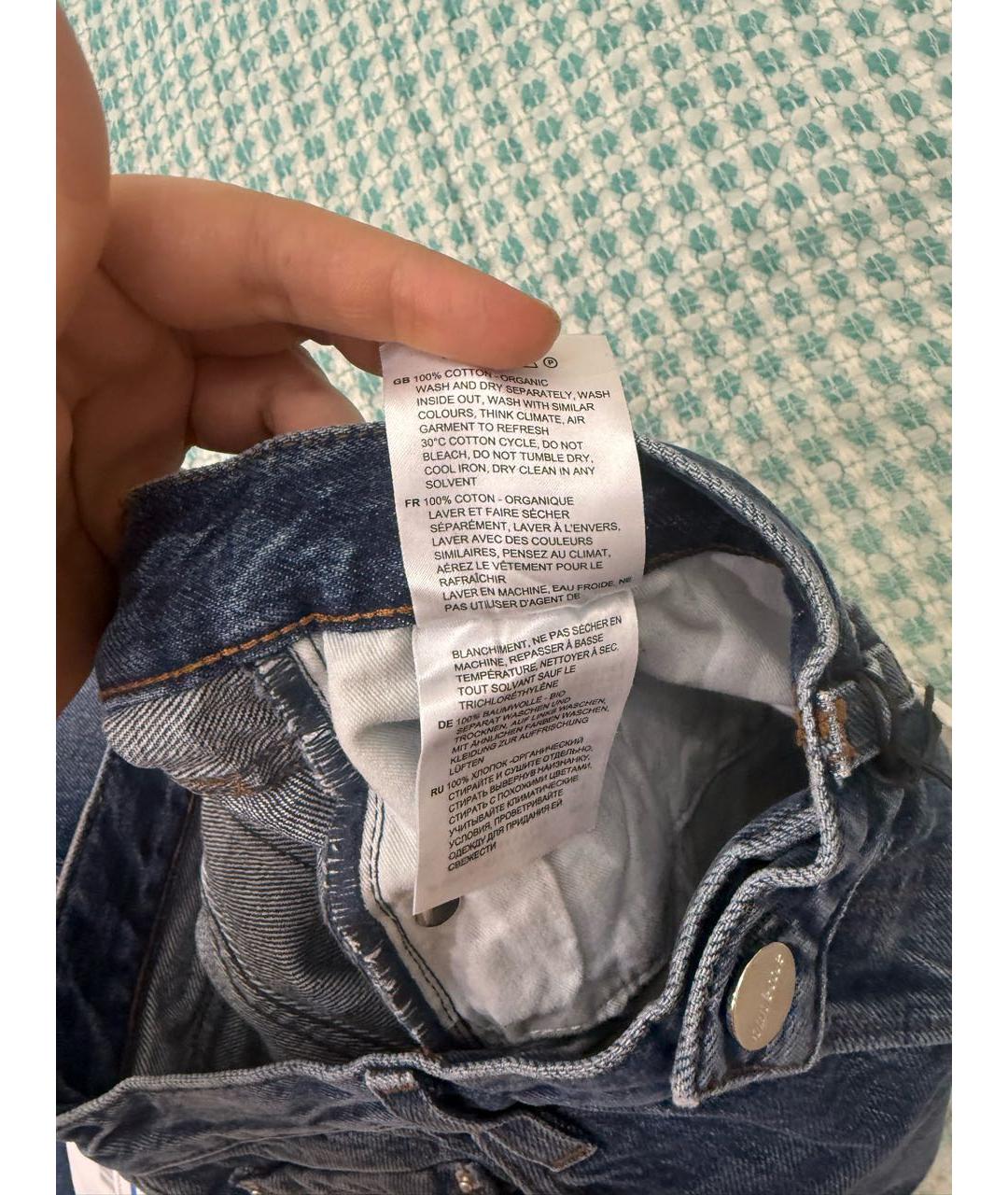 TOTEME Темно-синие хлопковые прямые джинсы, фото 5