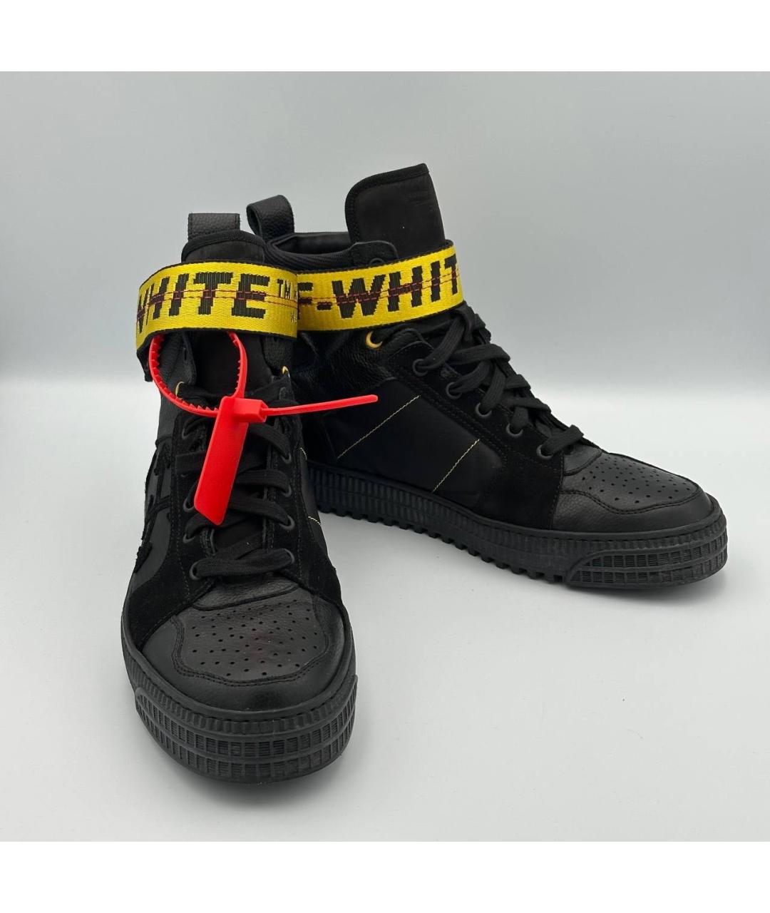 OFF-WHITE Черные высокие кроссовки / кеды, фото 4