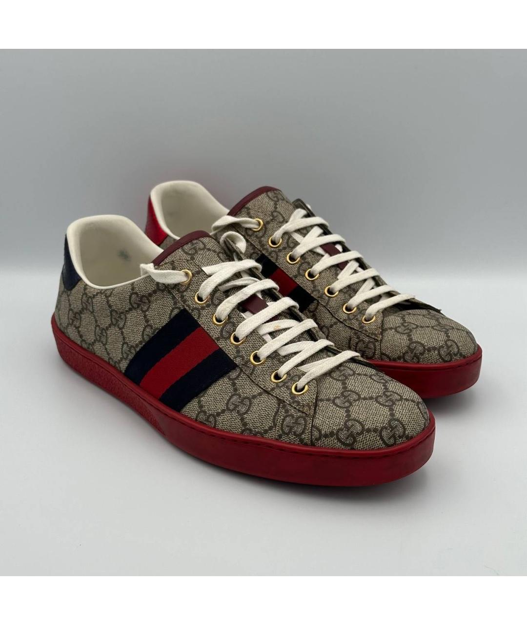 GUCCI Коричневые низкие кроссовки / кеды, фото 2