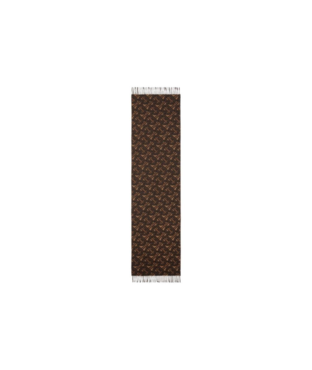 BURBERRY Коричневый кашемировый шарф, фото 2