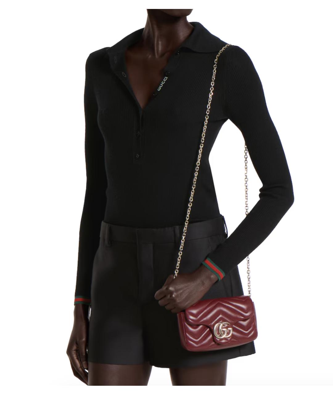 GUCCI Антрацитовая кожаная сумка через плечо, фото 3