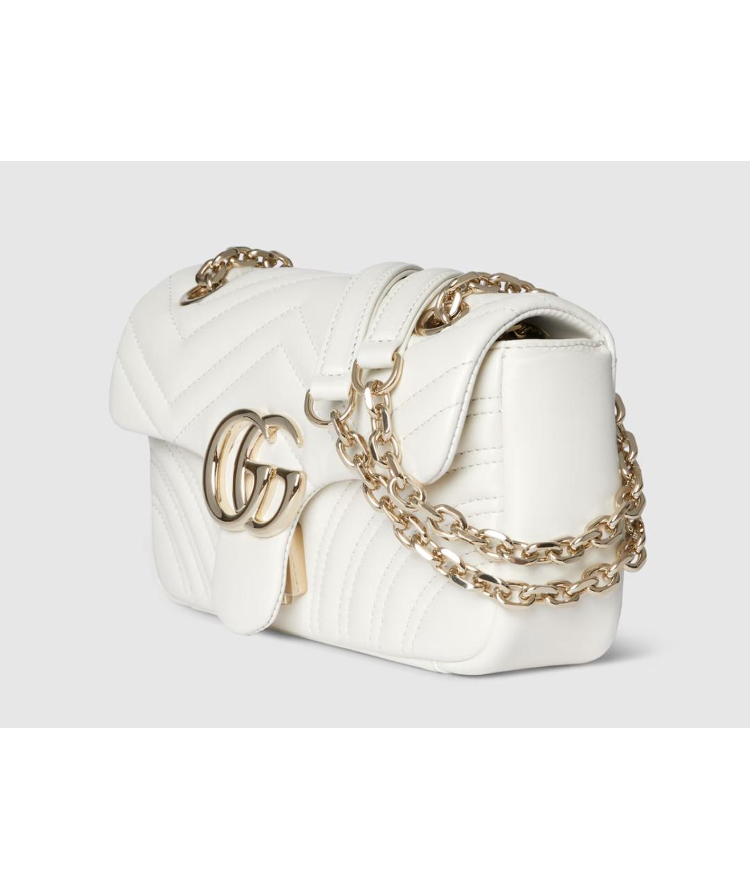 GUCCI Белая кожаная сумка через плечо, фото 2