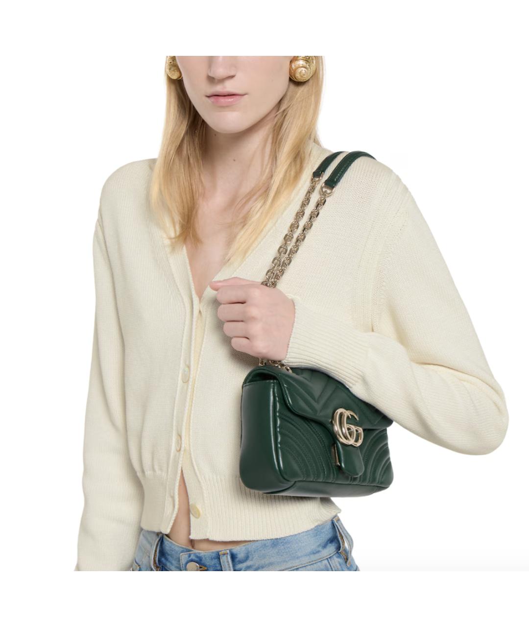 GUCCI Зеленая кожаная сумка через плечо, фото 3