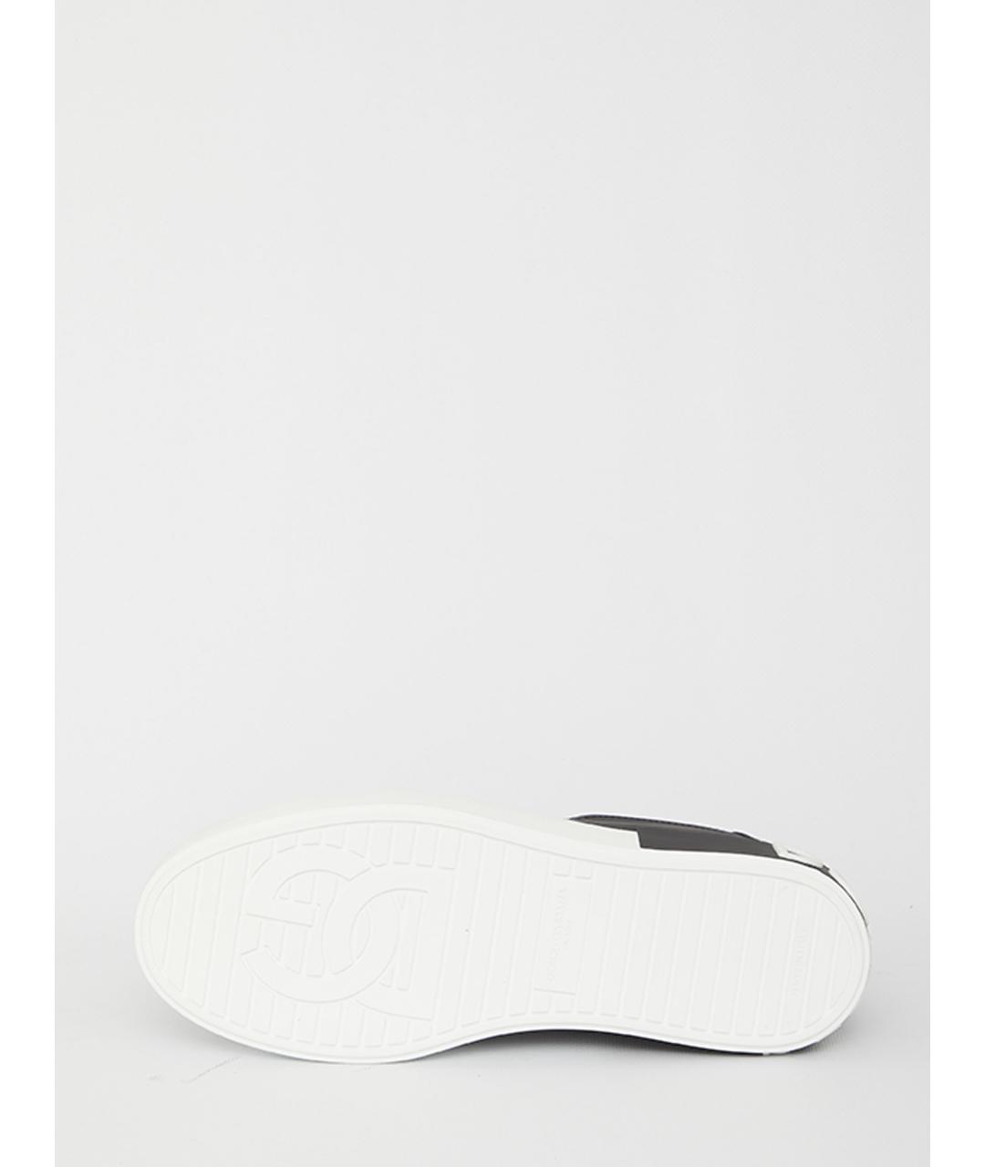 DOLCE&GABBANA Черные кожаные низкие кроссовки / кеды, фото 3