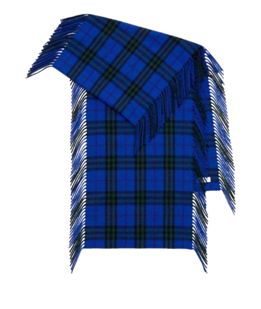 BURBERRY Синий кашемировый шарф, фото 1
