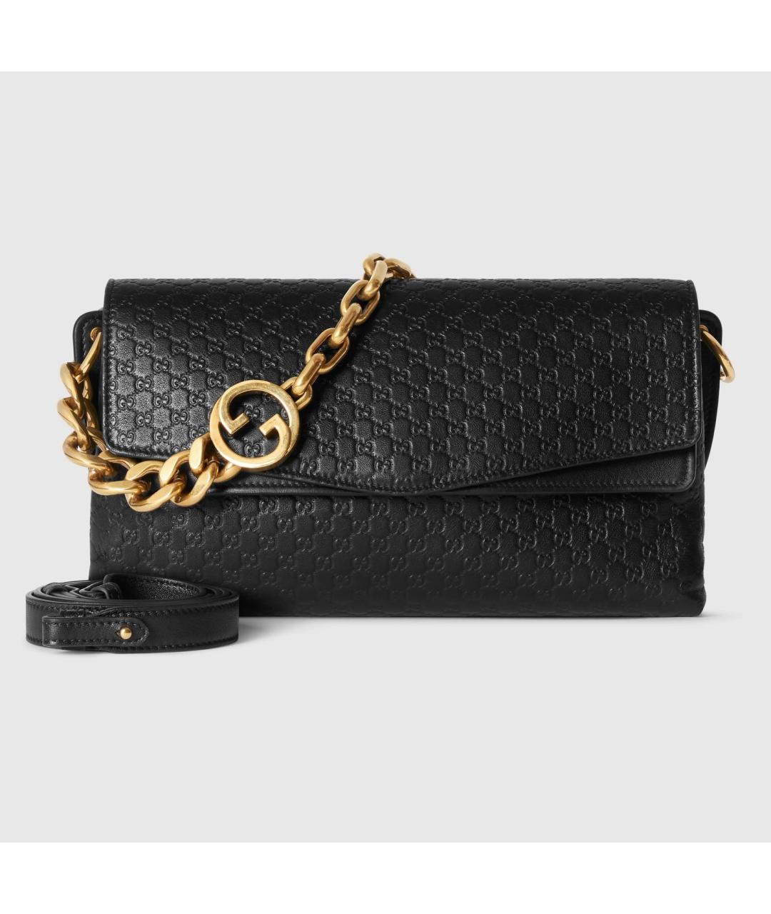 GUCCI Черная кожаная сумка через плечо, фото 3