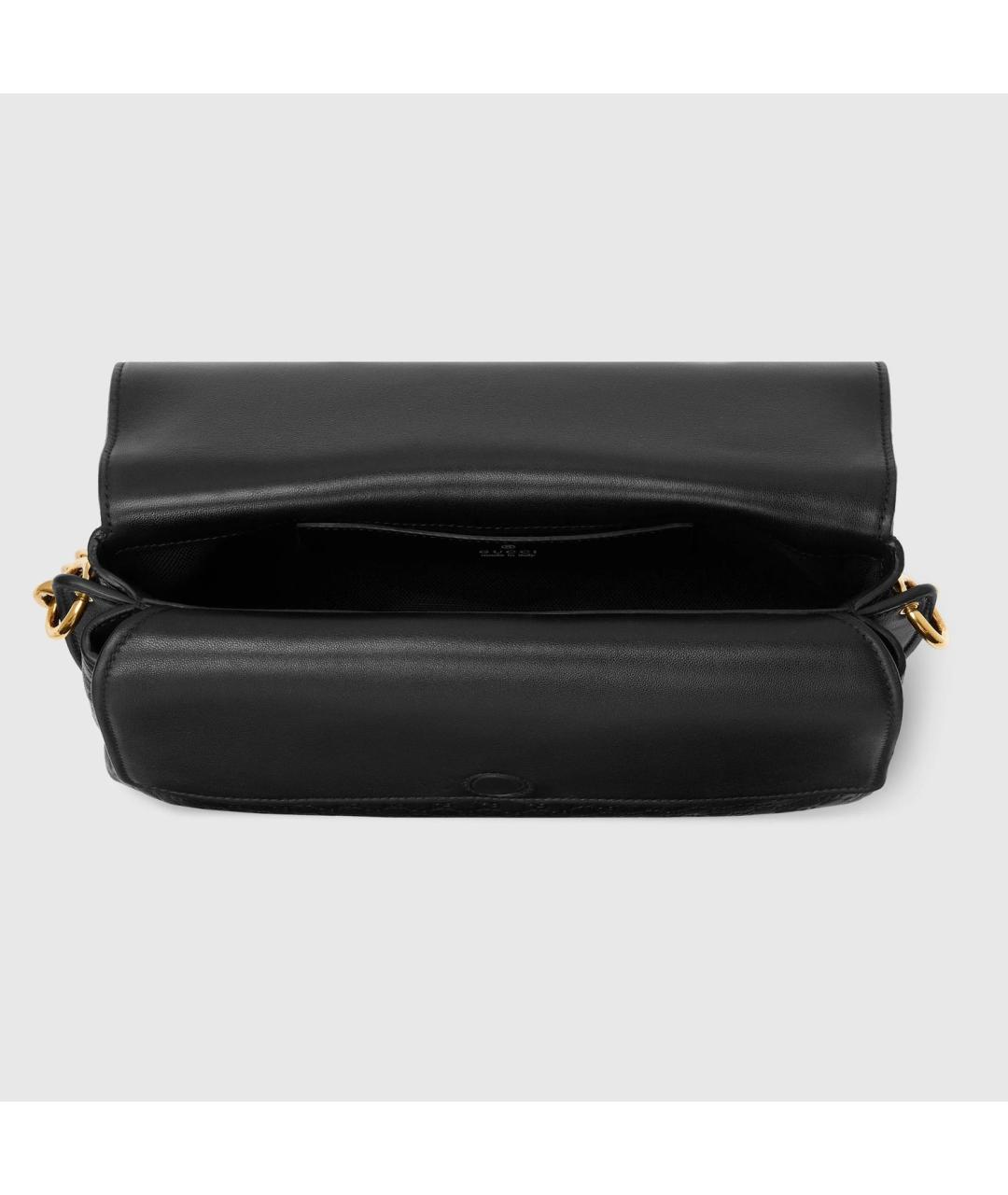 GUCCI Черная кожаная сумка через плечо, фото 5