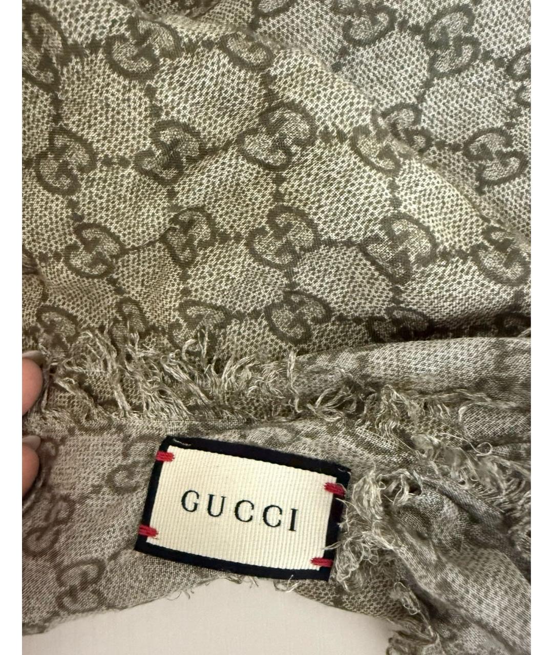 GUCCI Коричневый шарф, фото 2