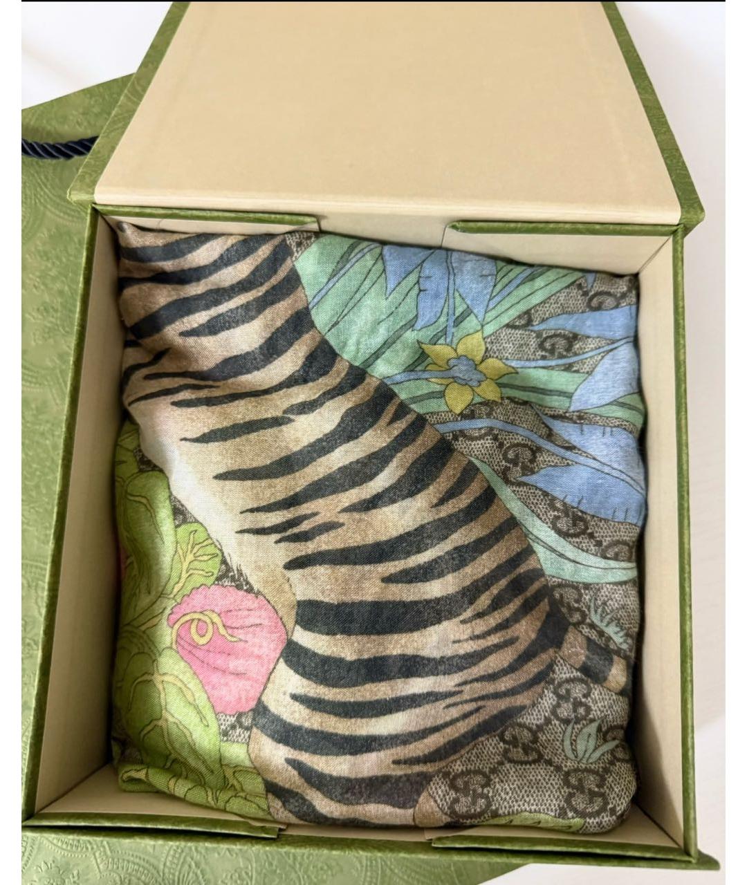 GUCCI Коричневый шарф, фото 5