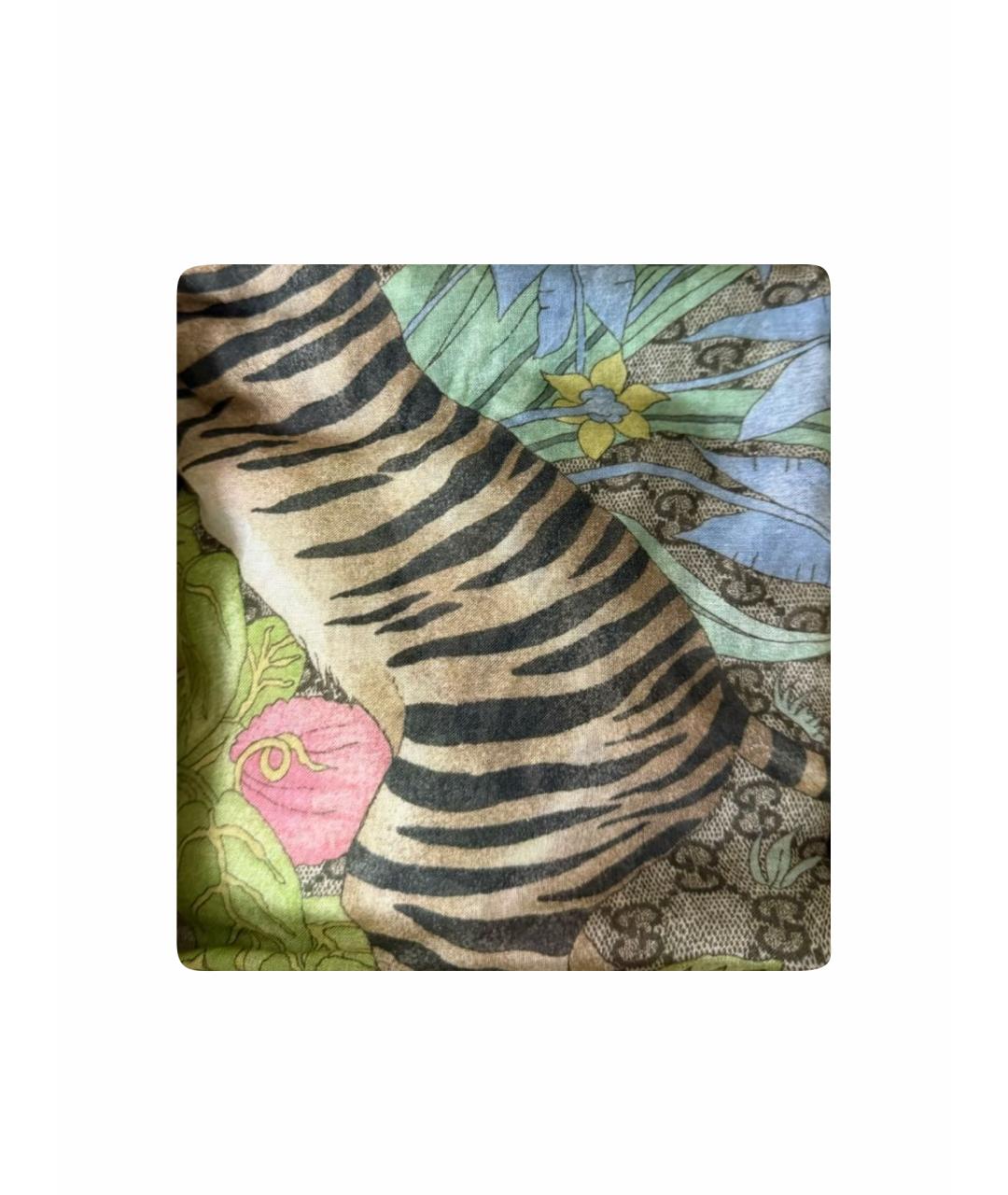 GUCCI Коричневый шарф, фото 1