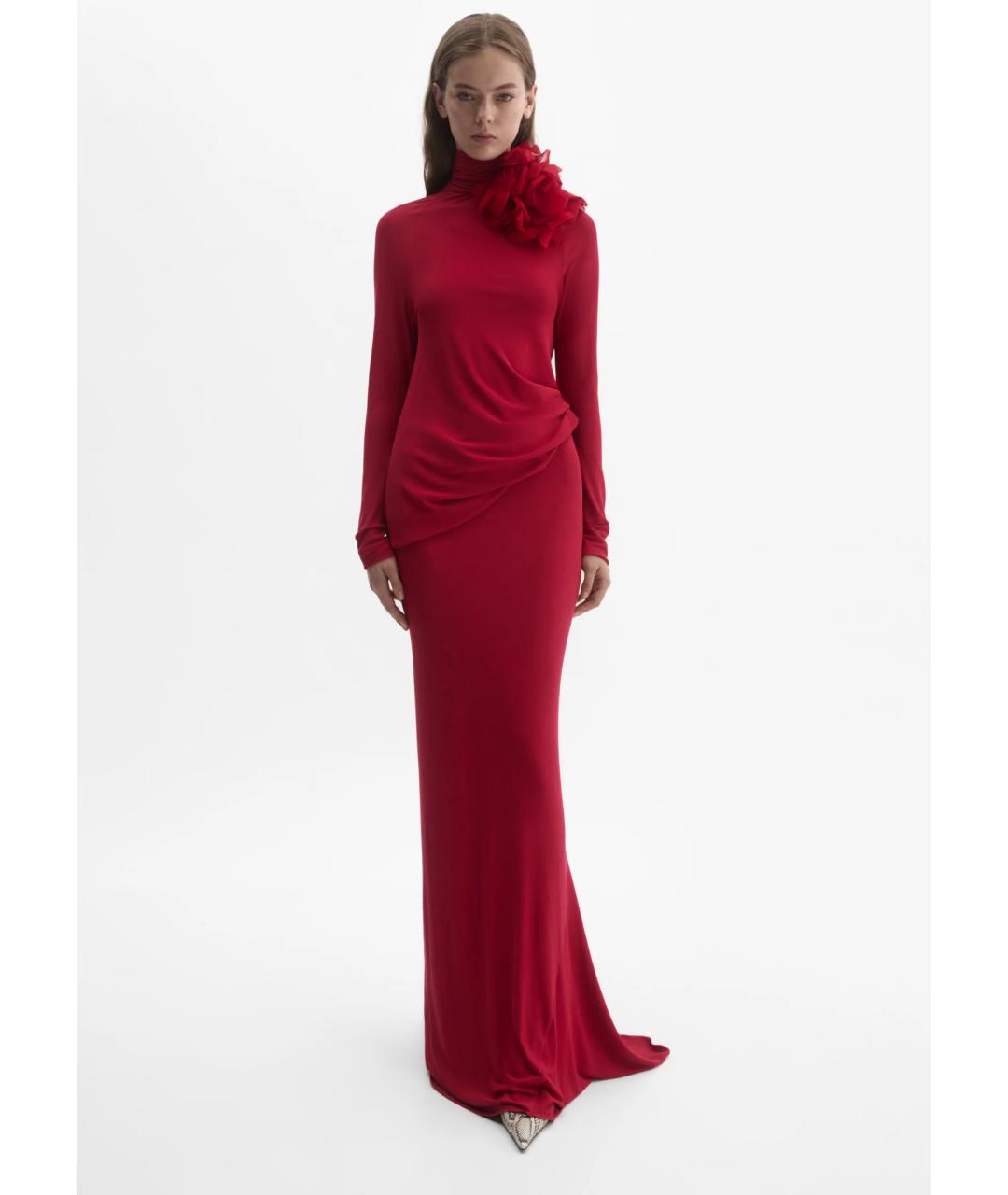 MAGDA BUTRYM Красное вискозное вечернее платье, фото 4
